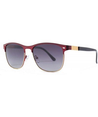 Round Fashion men's TAC1.1 polarized sunglasses driving sunglasses - Red Grey C5 - CL1905SH049 $18.72