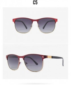 Round Fashion men's TAC1.1 polarized sunglasses driving sunglasses - Red Grey C5 - CL1905SH049 $18.72