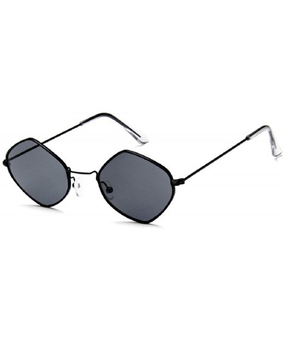 Round Fashion Metal Sun Glass Cool Square Shape Colorful Fashion Simple Style Metal Transparent Sunglasses - C418R5NYZLQ $6.89