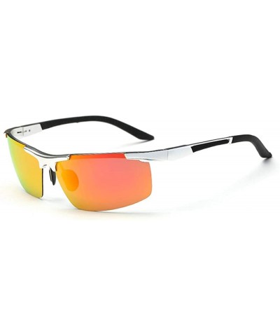 Rimless Men's Dark Mirrored Sunglasses Polarized- Rectangular Rimless Sun Eyewear Fashion for Outdoor Sport - CJ196AO2QQN $19.51