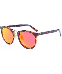 Wayfarer Round Sunglasses Large Frame Sunglasses Eyewear - Red - CF12GZAE4K1 $11.12