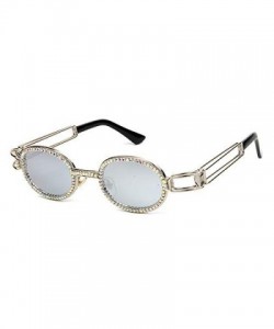 Oval Unisex Sunglasses Rhinestones Steampunk Colorful - CM18Y9OQUYK $8.13