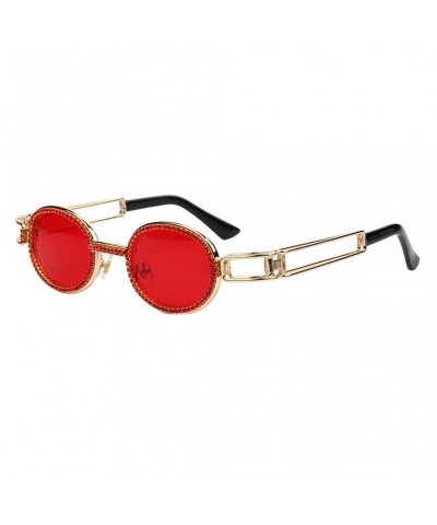 Oval Unisex Sunglasses Rhinestones Steampunk Colorful - CM18Y9OQUYK $8.13