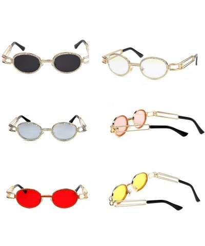 Oval Unisex Sunglasses Rhinestones Steampunk Colorful - CM18Y9OQUYK $8.13