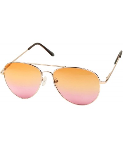 Aviator Rare Oceanic Hippie Aviator Sunglasses Gradient Two Tone Colored Lens Pilot Metal Frame Teardrop Shades - CC18MHMOK0Y...