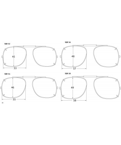 Square Visionaries Polarized Clip on Sunglasses - Square - Bronze Frame - 57 x 48 Eye - CA12N1AQSS4 $50.07