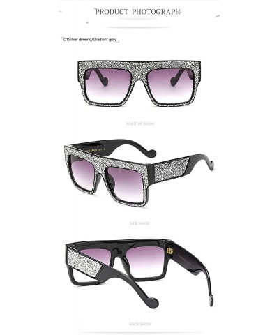 Rimless Fashion Reinestone Sunglasses Women Brand Designer Vintage Men Crystal 997254Y - Black Gray - CG184XW4OE2 $14.23