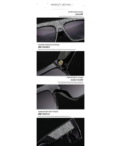 Rimless Fashion Reinestone Sunglasses Women Brand Designer Vintage Men Crystal 997254Y - Black Gray - CG184XW4OE2 $14.23