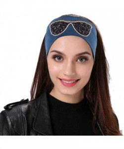 Wrap Plain Stretch Headb s Sunglasses Elastic Headb Rhinestones Hair B - Gold Dark Grey - CN18T74M82O $67.29