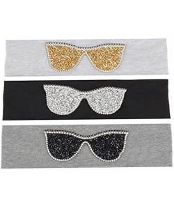 Wrap Plain Stretch Headb s Sunglasses Elastic Headb Rhinestones Hair B - Gold Dark Grey - CN18T74M82O $28.24