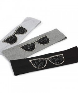 Wrap Plain Stretch Headb s Sunglasses Elastic Headb Rhinestones Hair B - Gold Dark Grey - CN18T74M82O $28.24