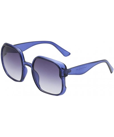 Rectangular Square Sunglasses for Women Trendy Oversized Square Sunglasses Flat Top Fashion Shades Oversize Sunglasses - C - ...