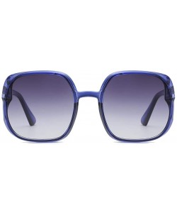 Rectangular Square Sunglasses for Women Trendy Oversized Square Sunglasses Flat Top Fashion Shades Oversize Sunglasses - C - ...