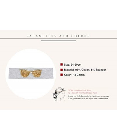 Wrap Plain Stretch Headb s Sunglasses Elastic Headb Rhinestones Hair B - Gold Dark Grey - CN18T74M82O $67.29