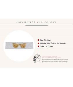 Wrap Plain Stretch Headb s Sunglasses Elastic Headb Rhinestones Hair B - Gold Dark Grey - CN18T74M82O $67.29