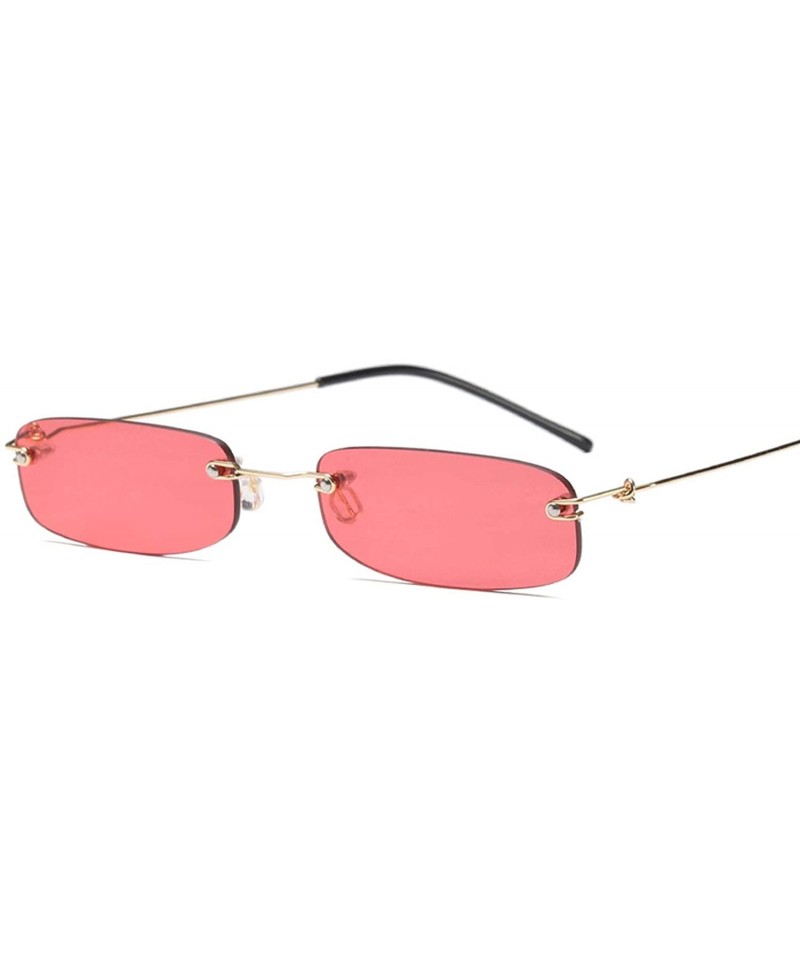 Rimless Sunglasses For Men Gold Metal Frame Black Small Rectangle Rimless Sunglasses - As Shown in Photo-8 - CF18W8WGGHH $28.14