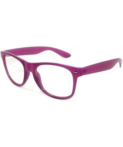 Wayfarer Clear Lens Classic Vintage Sunglasses 80's Style Purple Frame - C611N971DXV $18.65