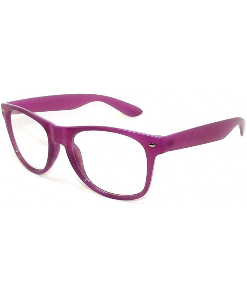 Wayfarer Clear Lens Classic Vintage Sunglasses 80's Style Purple Frame - C611N971DXV $10.44