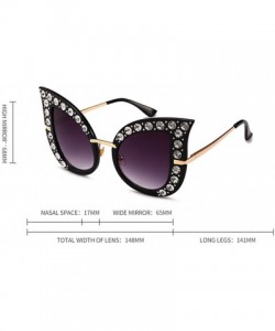 Cat Eye Rhinestone Sunglasses Women Luxury Sexy Cat Eye Sun Glasses For Ladies Gift - Pink - CH18GERR6CO $10.83