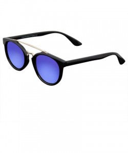 Wayfarer Vintage Inspired Dapper Cross Bar Flash Mirror Lens Sunglasses - Blue - C211PFIVDGT $9.00