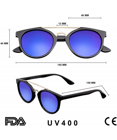 Wayfarer Vintage Inspired Dapper Cross Bar Flash Mirror Lens Sunglasses - Blue - C211PFIVDGT $9.00