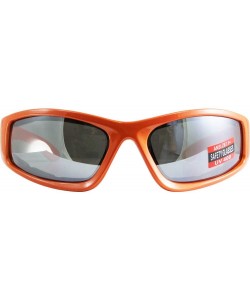 Wrap Triumphant Safety Sunglasses with Gloss Orange Frames and Flash Mirror Lenses - CJ11Q56D5WF $15.59