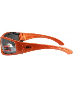 Wrap Triumphant Safety Sunglasses with Gloss Orange Frames and Flash Mirror Lenses - CJ11Q56D5WF $15.59