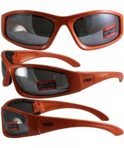 Wrap Triumphant Safety Sunglasses with Gloss Orange Frames and Flash Mirror Lenses - CJ11Q56D5WF $15.59