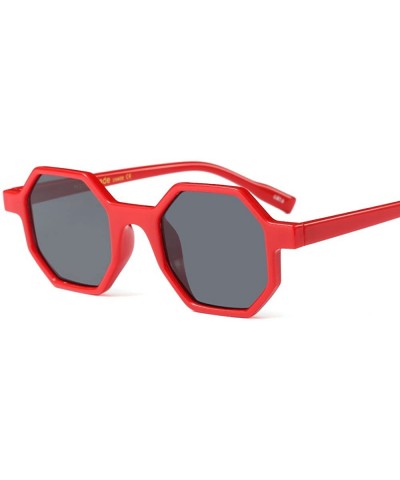 Square Women Sunglasses Sexy Vintage Small Frame Red 2018 Polygon Fashion - Red - CK189XMCE6S $11.05