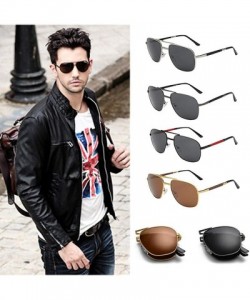 Oversized Vintage Retro Oval Sunglasses Ellipse Metal Frame Glasses Trendy Fashion Shades - J (Foldable) - CB18W0MLEC5 $22.78