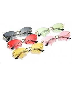 Rimless 2020 Fashion Rimless Sunglasses Women Unique Tears Shape Shades Glasses UV400 Vintage Novelty Summer Eyewear - CA199Z...