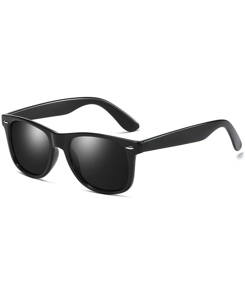 Wrap Vintage Polarized Sunglasses for Men Retro Women Square Sun Shades Driving Glasses UV400 Protection with Case - C318RL6X...