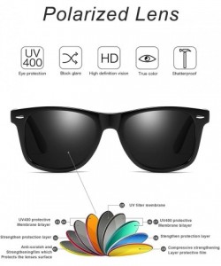 Wrap Vintage Polarized Sunglasses for Men Retro Women Square Sun Shades Driving Glasses UV400 Protection with Case - C318RL6X...