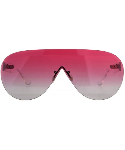 Rimless Womens Rimless Sunglasses Oversized Shield Frame Beveled Lens UV 400 - Clear - CH18D0DDTKS $22.07
