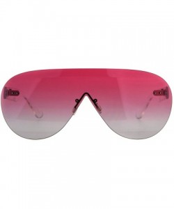 Rimless Womens Rimless Sunglasses Oversized Shield Frame Beveled Lens UV 400 - Clear - CH18D0DDTKS $13.54