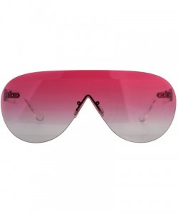 Rimless Womens Rimless Sunglasses Oversized Shield Frame Beveled Lens UV 400 - Clear - CH18D0DDTKS $22.07