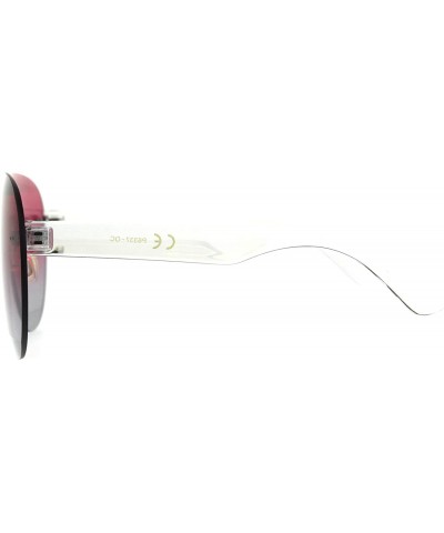 Rimless Womens Rimless Sunglasses Oversized Shield Frame Beveled Lens UV 400 - Clear - CH18D0DDTKS $22.07