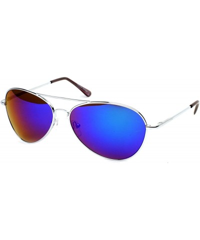 Aviator Flash Color Tint Mirror Metal Aviator Sunglasses (Ice) - CN116Q2N2RL $16.58