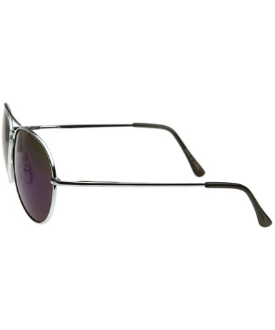 Aviator Flash Color Tint Mirror Metal Aviator Sunglasses (Ice) - CN116Q2N2RL $16.58