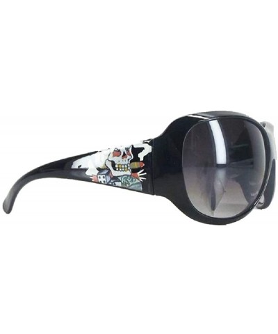 Oval Skull Skeleton Gothic Biker Sunglasses Pirate Punk Womens Shades Glasses Jp - Skull Dice Black - CQ195CYUCKO $23.96