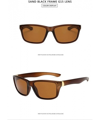 Square Men Women Polarized Sunglasses Classic Square Sun Glasses Black Frame Eyeglasses For Men - Brown Brown - CO199ORAT7Y $...