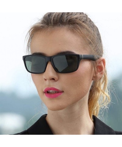 Square Men Women Polarized Sunglasses Classic Square Sun Glasses Black Frame Eyeglasses For Men - Brown Brown - CO199ORAT7Y $...