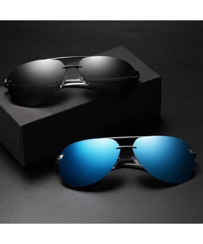 Round Sunglasses Unisex Polarized 100% UV Blocking Fishing and Outdoor Climbing Driving Glasses Metal Rimless fashion - C218W...