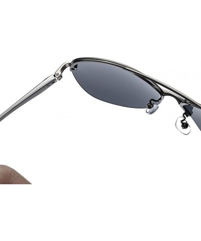 Round Sunglasses Unisex Polarized 100% UV Blocking Fishing and Outdoor Climbing Driving Glasses Metal Rimless fashion - C218W...