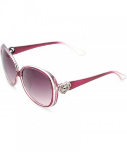 Oval Classic Retro Sunglasses for women metal Resin UV400 Sunglasses - Transparent Purple - CQ18T2WSCDO $16.08