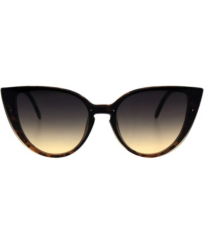 Shield Womens Gothic Mod Exposed Shield Lens Cat Eye Retro Sunglasses - Tortoise Smoke - CQ18G2GYS8K $11.21
