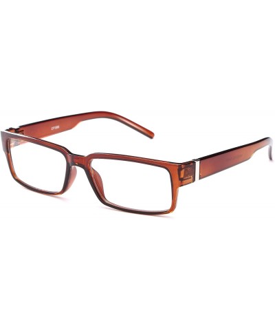 Wayfarer Unisex Translucent Squared Clear Lens Fashion Glasses - Brown - CU11G6GQB8J $7.91
