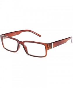 Wayfarer Unisex Translucent Squared Clear Lens Fashion Glasses - Brown - CU11G6GQB8J $7.91