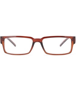 Wayfarer Unisex Translucent Squared Clear Lens Fashion Glasses - Brown - CU11G6GQB8J $7.91