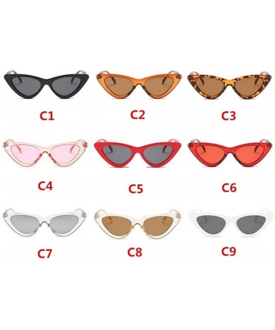 Cat Eye 2020 Fashion Sunglasses Woman Vintage Retro Triangular Cat Eye Glasses Transparent Ocean Uv400 (Color C1) - C1 - CV19...